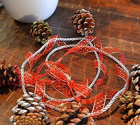 simple scented dazzling pine cone garland, crafts, seasonal holiday decor, After your pine cones are all painted and dry simply attach them to the main ribbon or rope using wire or string Then