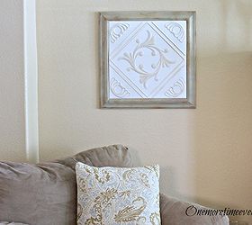 updating wall art with faux ceiling tiles, crafts, dining room ideas, home decor, wall decor