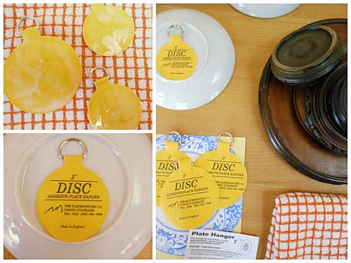 creating a wall display with vintage plates cloche bases, home decor, repurposing upcycling, wall decor, Adhesive Discs allow the plates easily hang on the wall