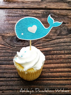the gals from anything blue, home decor, painted furniture, patriotic decor ideas, seasonal holiday decor, wreaths, Whale cupcake toppers