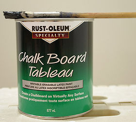 diy chalkboard tabletop, chalkboard paint, painted furniture, Prime then paint the tabletop with black chalkboard paint