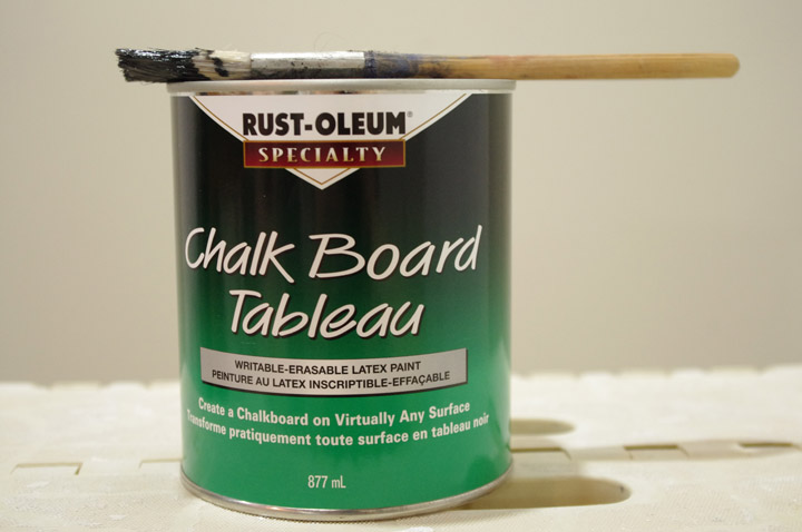 diy chalkboard tabletop, chalkboard paint, painted furniture, Prime then paint the tabletop with black chalkboard paint