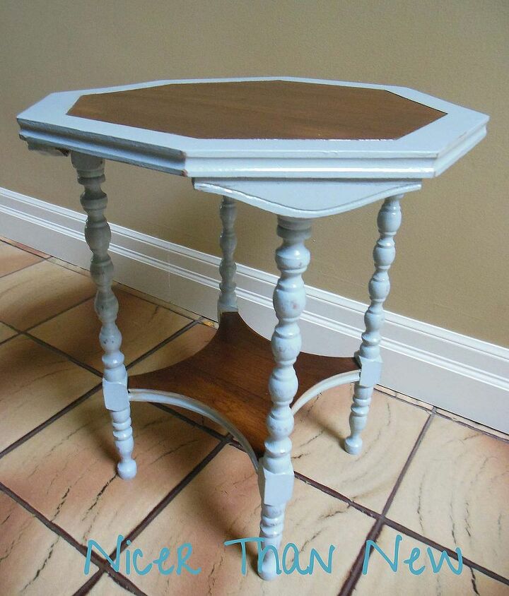 trash to cute side table, chalk paint, painted furniture, So cute