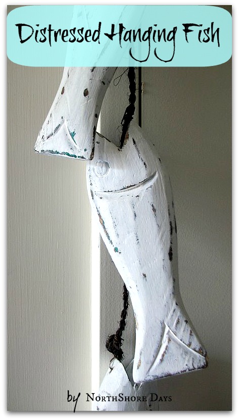 distressed wooden hanging fish, home decor