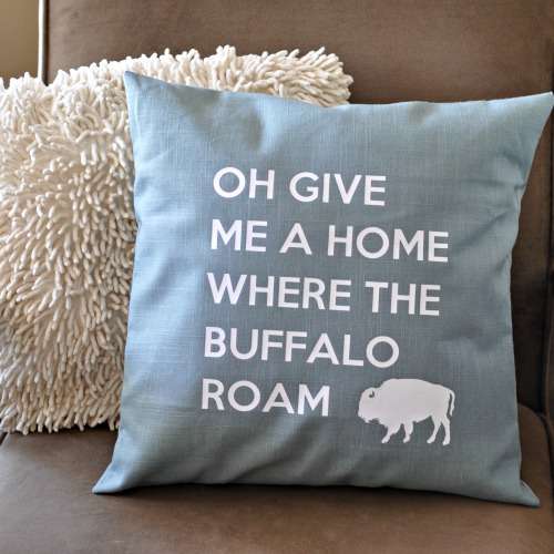 home on the range pillow with free cut file, crafts, home decor, Isn t he so fancy