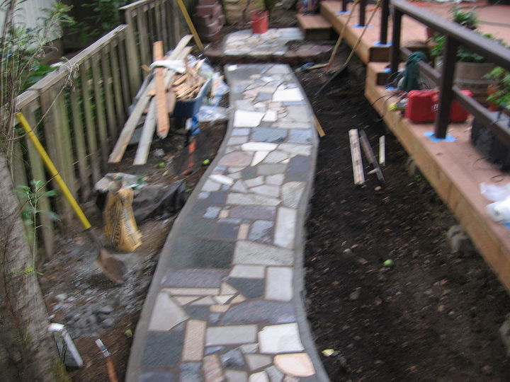 i have done several of these patios and walks ponds wells and mailboxes as well as, flooring, patio, ponds water features, repurposing upcycling