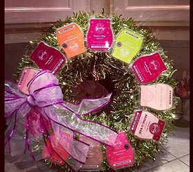 diy hostess ideas, crafts, wreaths, I did not make this I found it as well Take a plain wreath and hot glue bars and a bow Perfect for them