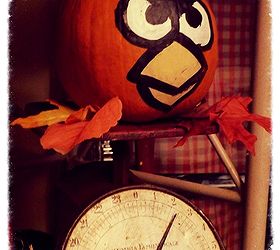 angry bird jack o lantern white and green pumpkins, seasonal holiday d cor