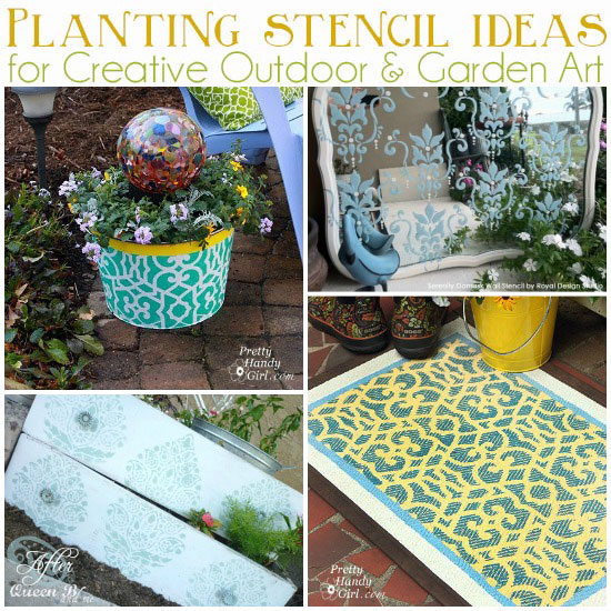 ideas for using stencils in garden decor, gardening, home decor, outdoor furniture, outdoor living, painted furniture, shabby chic, Planting Stencil Ideas for Creative Outdoor Decor Garden Art