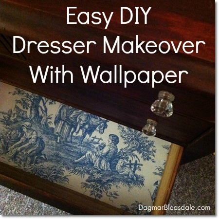 easy diy dresser makeover with wallpaper and glue dots, home decor, painted furniture, Easy DIY Dresser Makeover With Wallpaper and Glue Dots by DagmarBleasdale com