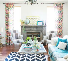 a little bit of a summer home tour, home decor, Colorful and eclectic family room