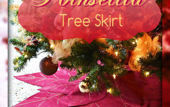 No-Sew Poinsettia Tree Skirt #HolidayCheer