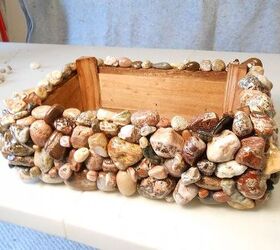 my lake superior rock collection, crafts, home decor, pallet, repurposing upcycling, Lrg Box that Rocks no lid solid weighs 12 5 lbs measures roughly 15x11x5 available for sale