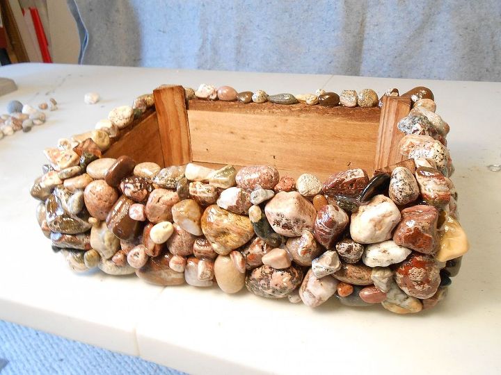my lake superior rock collection, crafts, home decor, pallet, repurposing upcycling, Lrg Box that Rocks no lid solid weighs 12 5 lbs measures roughly 15x11x5 available for sale