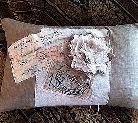 shabby french pillows, crafts, home decor, I love the shabby fabric flowers