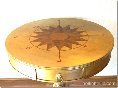 rub n buff table with diy compass rose, painted furniture, 9 steps to create a compass rose The simple steps are explained in detail on the blog post