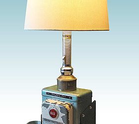 repurposed vintage sears electric fence charger box lamp, repurposing upcycling