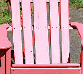 a little paint and stencil to jazz up the adirondack chair, painted furniture, painted in Coral Color