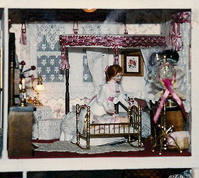 my victorian miniature doll house made with love, crafts, Master bedroom
