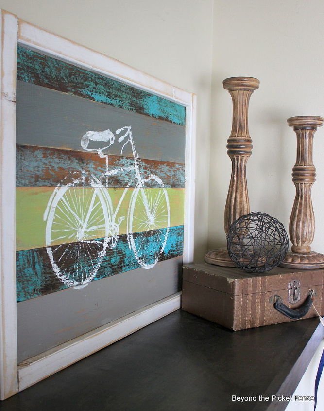 reclaimed wood bike art, crafts, home decor, woodworking projects, Spring fever inspired bike art