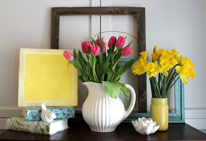 bring spring into your home with fresh flowers in your spring mantel, flowers, home decor