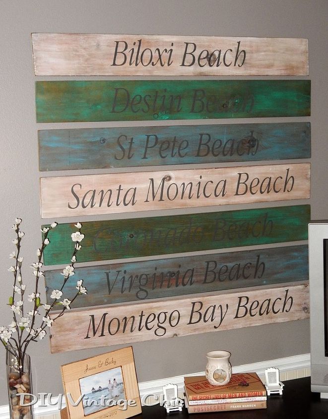 diy beach signs, crafts, UPDATED