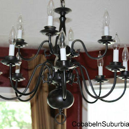 chandelier makeover, lighting, painting