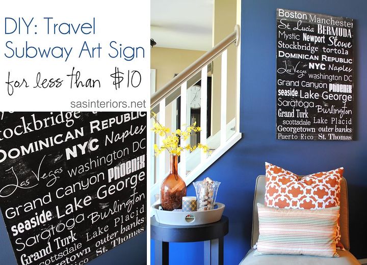 travel subway art sign, crafts, decoupage, wall decor, Travel Subway Art Sign for less than 10