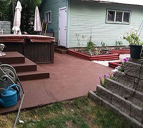 back yard, diy, flowers, gardening, landscape, patio, woodworking projects, I even painted the steps