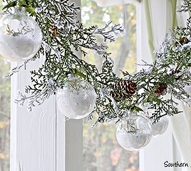 snow globe glass ornaments, crafts, seasonal holiday decor, Hang them on a garland