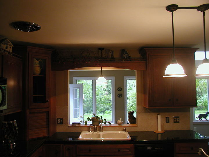 cherry kitchen cabinets, countertops, home decor, kitchen design