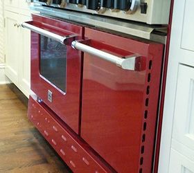 100 year old kitchen kitchen reno, home improvement, kitchen backsplash, kitchen design, Red stove adds fun and color