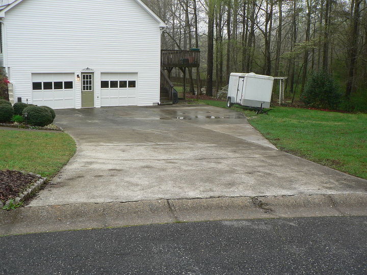 recently we posted a couple of before after pics of this driveway resurfacing, concrete masonry, curb appeal, painting, Before the overlay