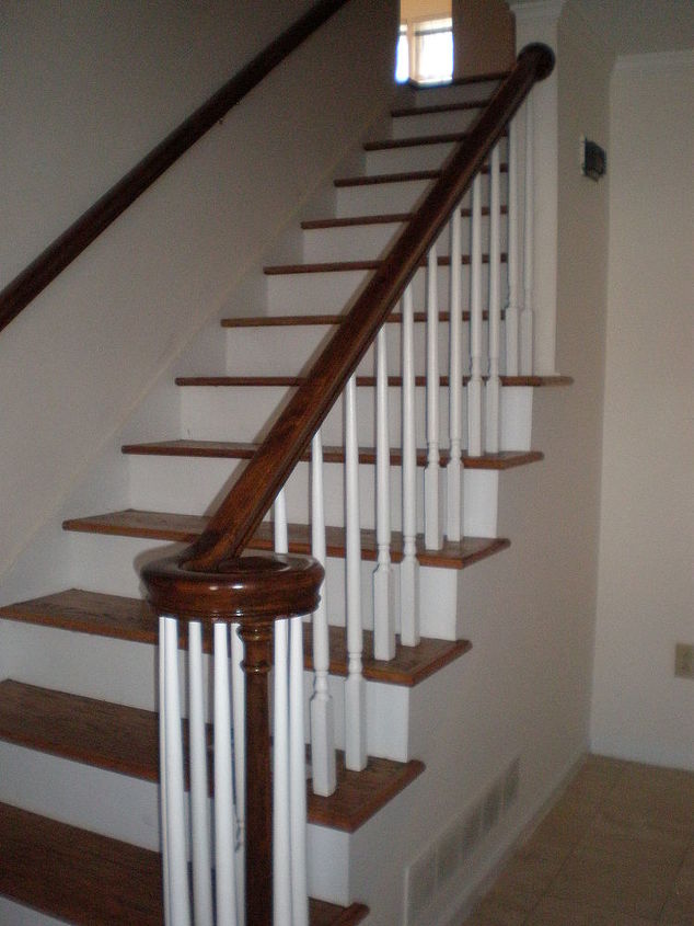 wainscotting in foyer, Foyer and staircase before any remodel