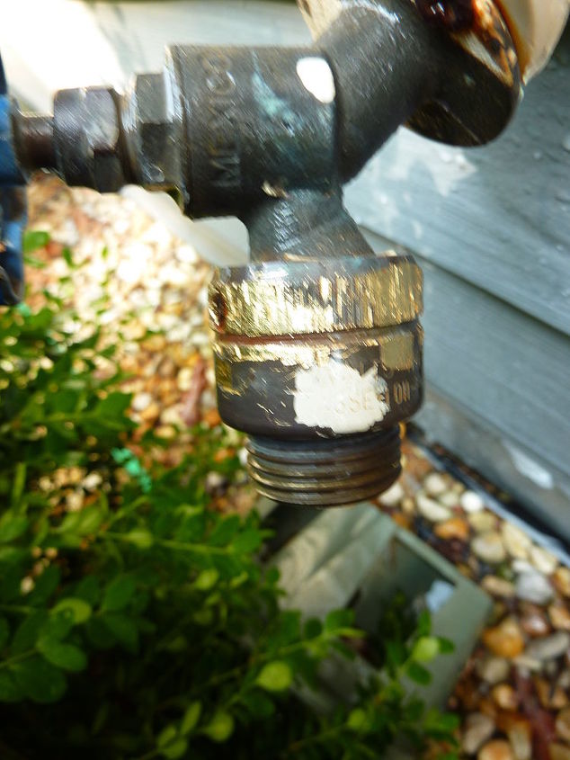help we have an outdoor water faucet that is leaking terribly we tried getting a, we could not get the piece attached to the faucet to unscrew afraid to damage the pipe coming out of the house