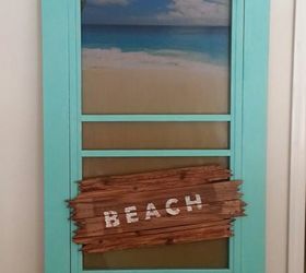 re purposed screen door view to the beach, home decor, repurposing upcycling