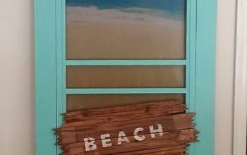 Re-Purposed Screen Door - View to the Beach