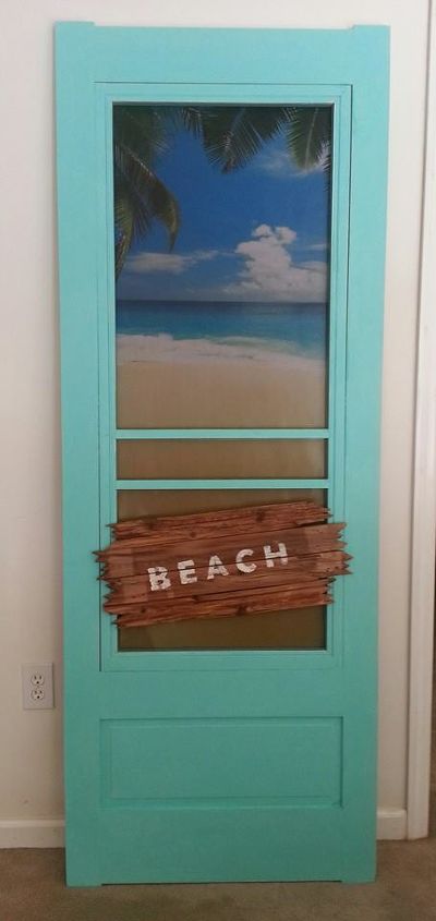 re purposed screen door view to the beach, home decor, repurposing upcycling