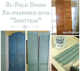 bi fold doors re purposed to shutters annie sloan chalk paint, chalk paint, painted furniture, Bi fold doors turned into shutters for my family room french doors