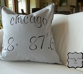 pillow talk, home decor, painting, I stenciled the coordinates and city with black acrylic paint