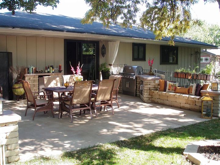 outdoor kitchen, concrete masonry, diy, outdoor living, patio, Outdoor Patio after