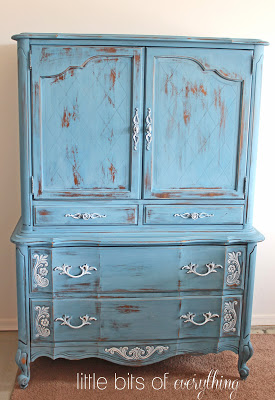 fabulous blue features from a past anything blue friday party, painted furniture, seasonal holiday decor, Lovely furniture makeover from