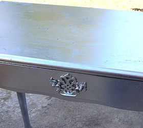 how to silver leaf furniture, painted furniture, I end up with a nice shiny finish