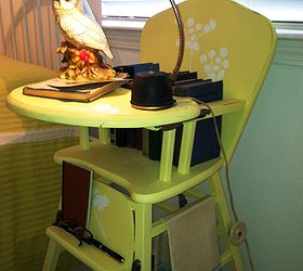 re purposed high chair night stand, painted furniture, repurposing upcycling