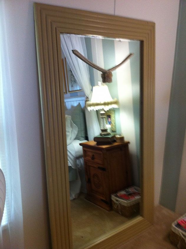 recycled bathroom mirror gets a great new look, home decor, repurposing upcycling, Very stylish old revamped mirror