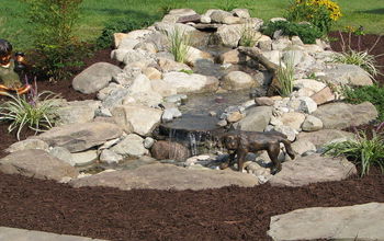 Aquascape Pondless and EpHenry Paver Patio With Fire Pit