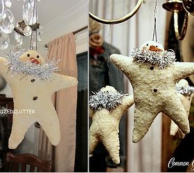 blog inspired star snowman, crafts, decoupage, seasonal holiday decor, My star snowman is on the left and my inspiration is on the right