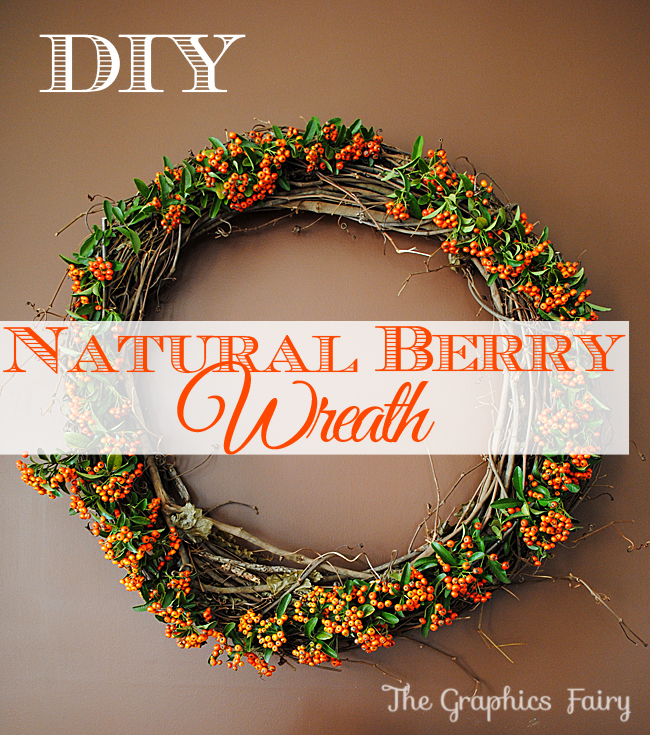 diy a natural berry wreath for fall, crafts, gardening, wreaths, Natural Pyracantha Berry Wreath