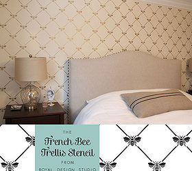 stencil decor to adore french inspired stenciling ideas, painted furniture, wall decor, French Bee Trellis Stencil
