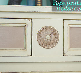 thrift store buffet turned painted tv console, painted furniture, Buffet Closeup